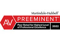 Martindale-Hubbell | AV Preeminent | Peer Rated for Highest Level of Professional Excellence 2022